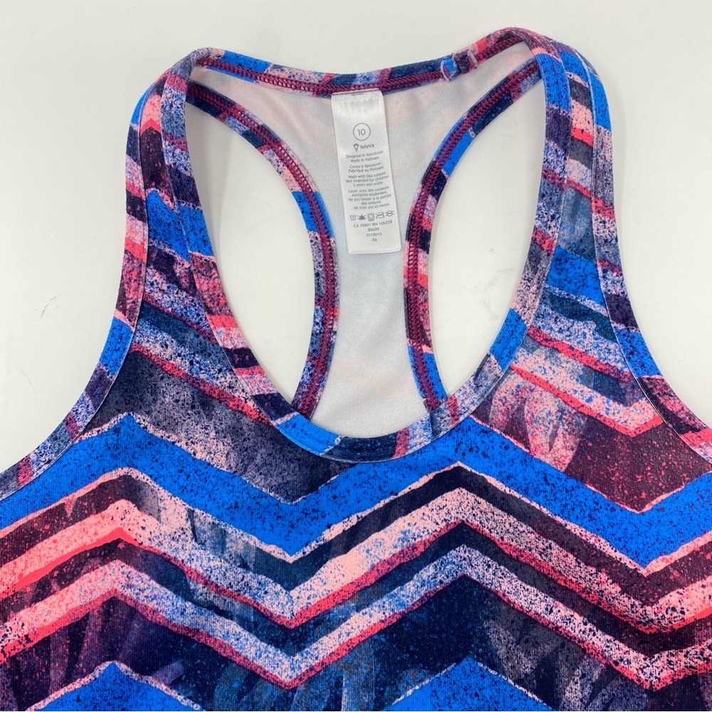 Lululemon Ivivva Keep Ur Cool Racerback Tank Top Blue Pink Size 10 - Picture 3 of 7